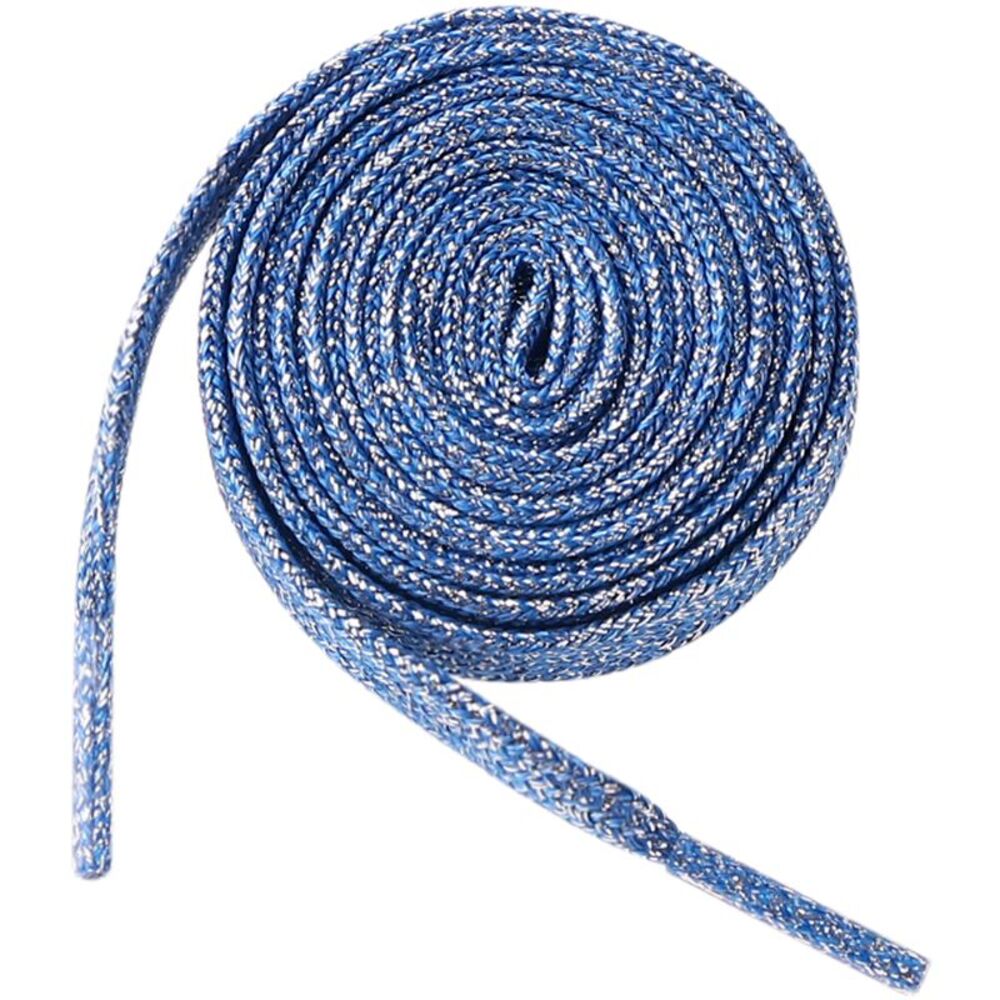 1 Pair Glitter Shiny Metallic Flat Shoelaces 140cm/55.12" Royal Blue